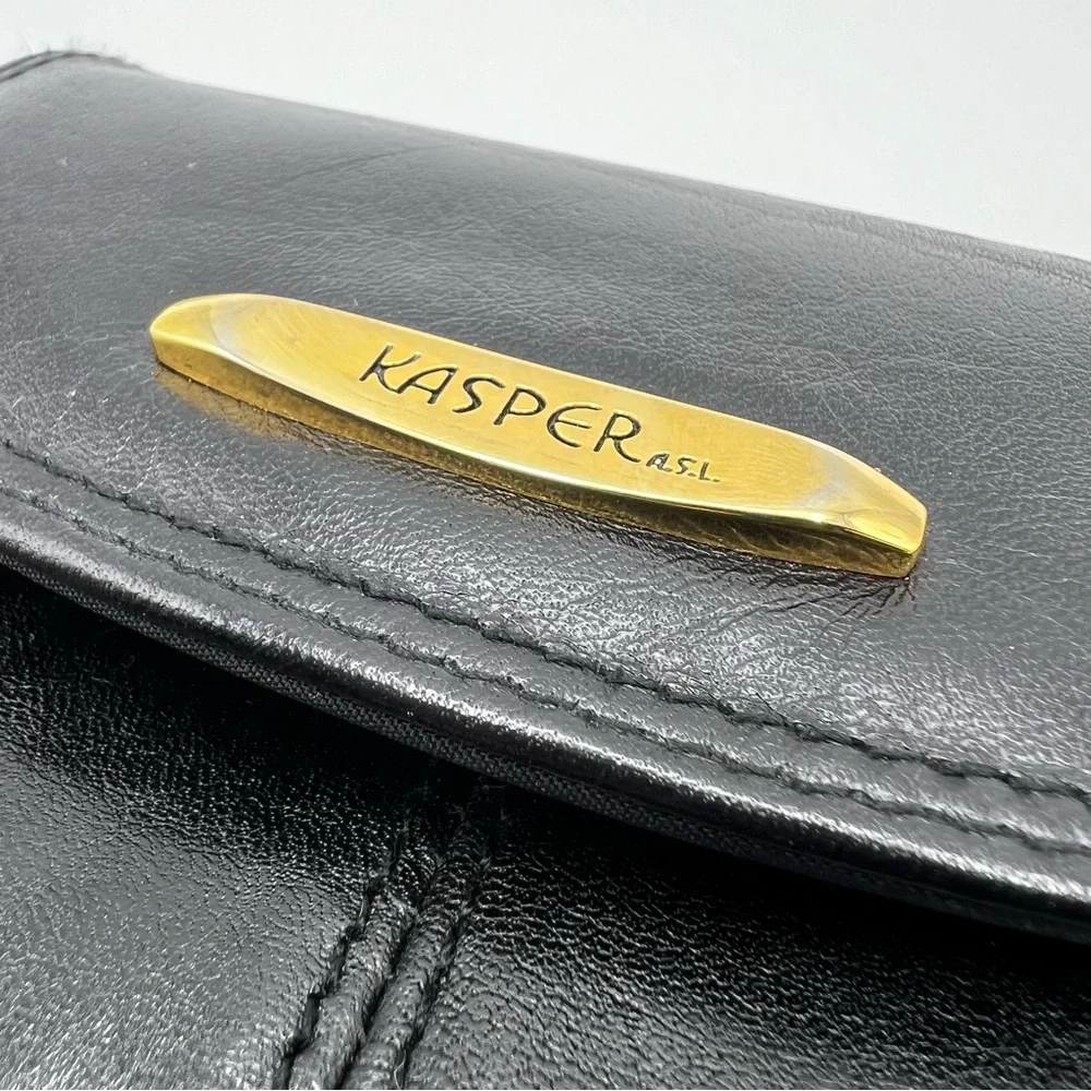 Vintage Kasper Women’s Black  Leather  Wallet Never Used Soft Leather Retro Rock
